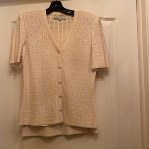 St John Collection 2 piece cream knit suit